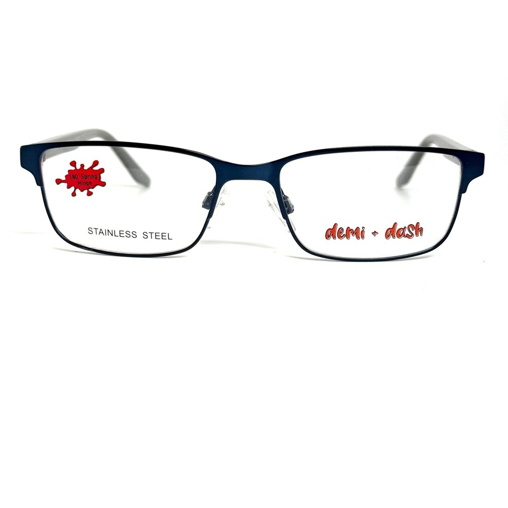 Demi + Dash Equinox Blue Stainless Steel Eyeglass Frames 50-16-135 Rectangular